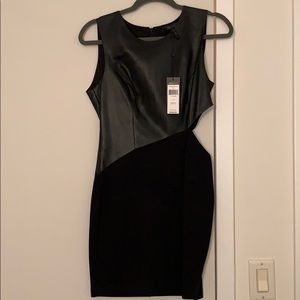Black BCBG Mini Dress with Side Cut-Out Detail